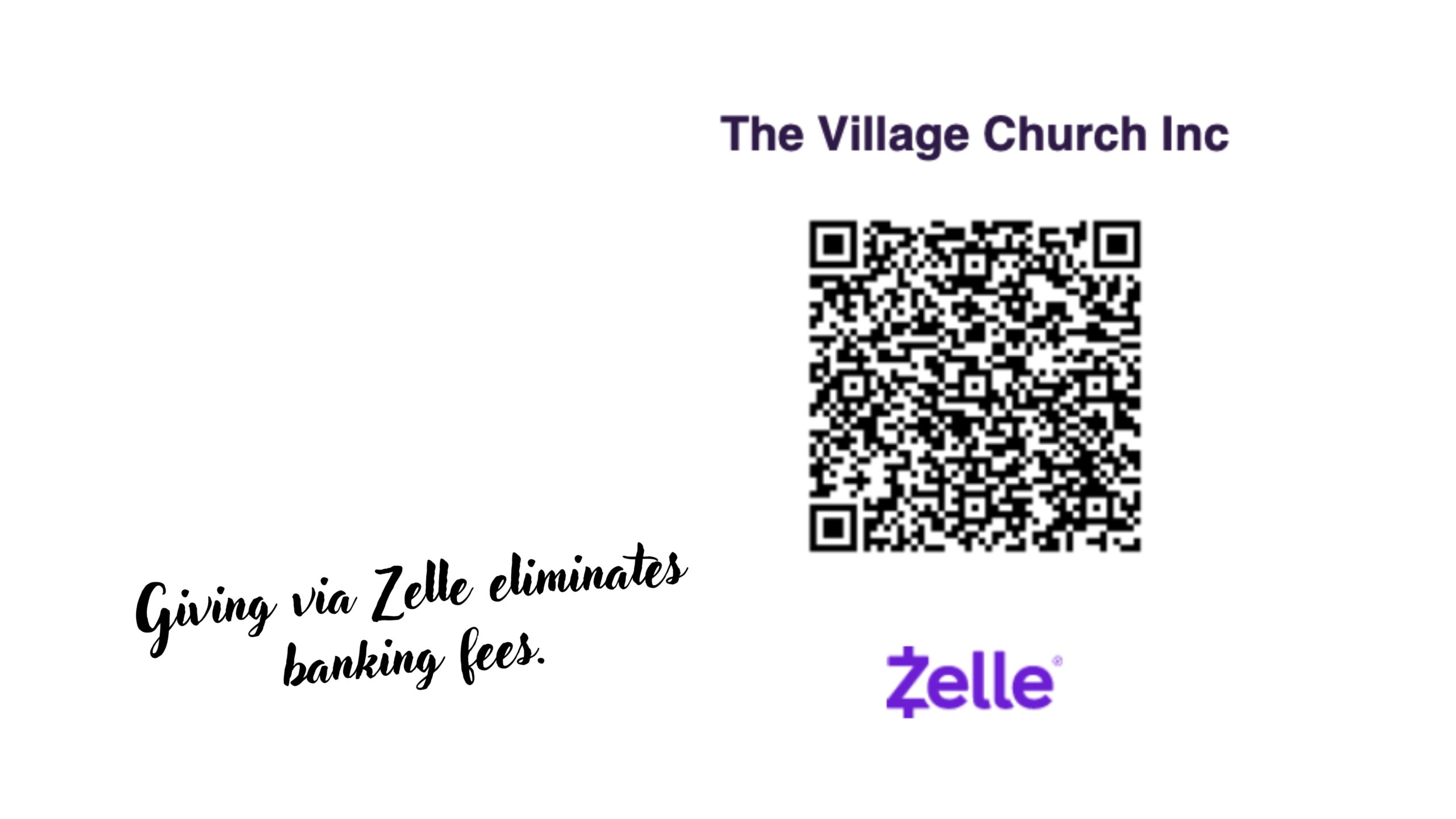 Give to the Village via Zelle